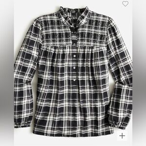 J.Crew ruffle neck flannel